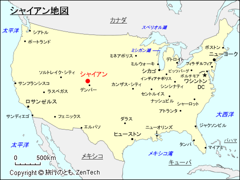 シャイアン地図