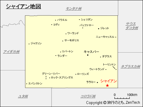 シャイアン地図