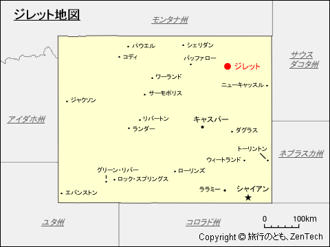 ジレット地図