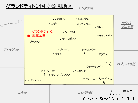 グランドティトン国立公園地図