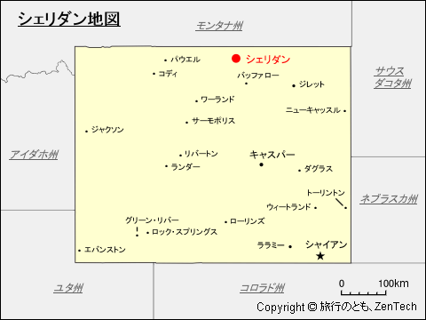 シェリダン地図