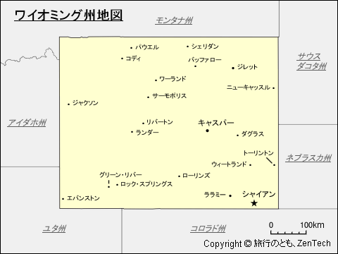 ワイオミング州地図