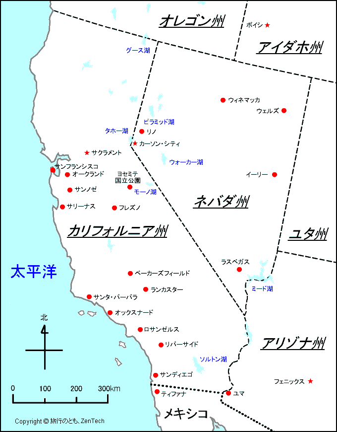 カリフォルニア州 地図