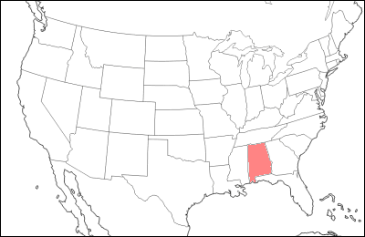 アラバマ州の位置