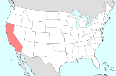 カリフォルニア州の位置