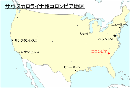 サウスカロライナ州コロンビア地図