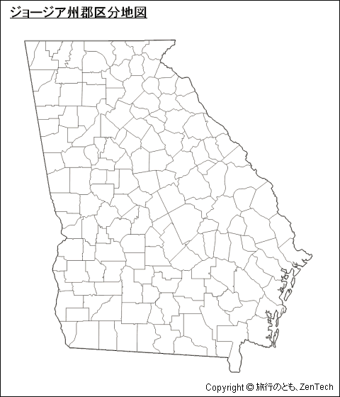 ジョージア州郡区分地図