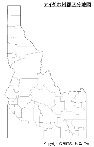 アイダホ州郡区分地図