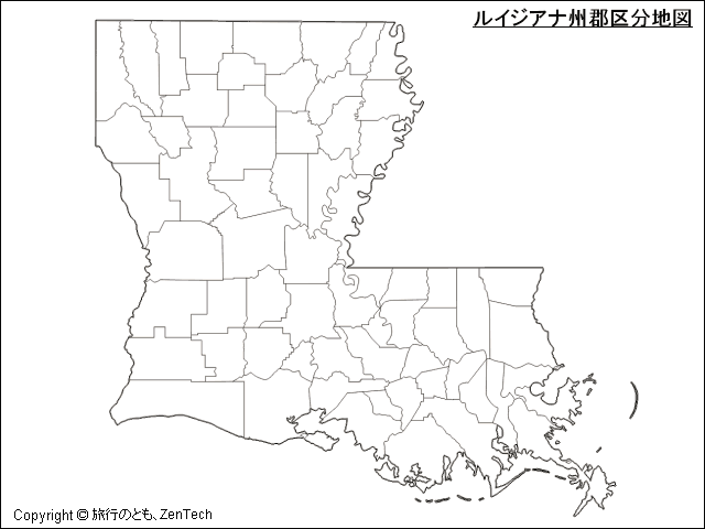 ルイジアナ州郡区分地図
