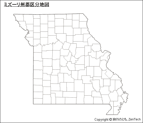 ミズーリ州郡区分地図