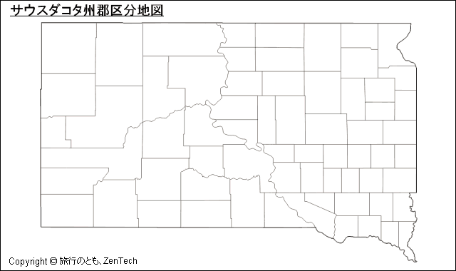 サウスダコタ州郡区分地図