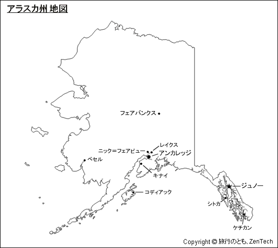 アラスカ州地図