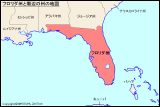 フロリダ州と周辺の州の地図