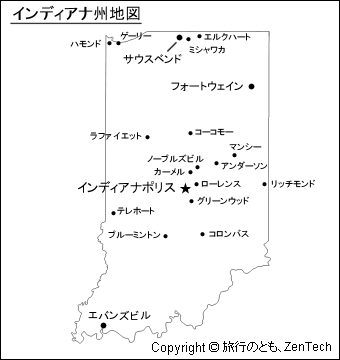 インディアナ州地図