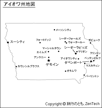 アイオワ州地図