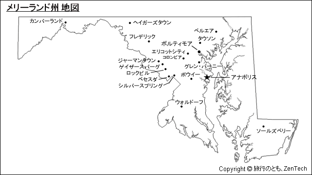 メリーランド州地図