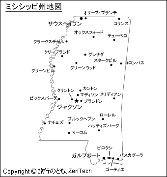 ミシシッピ州地図