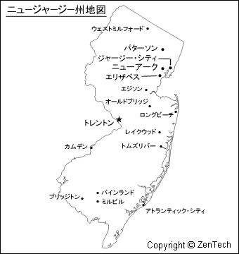 ニュージャージー州地図