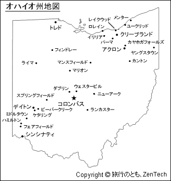 オハイオ州地図