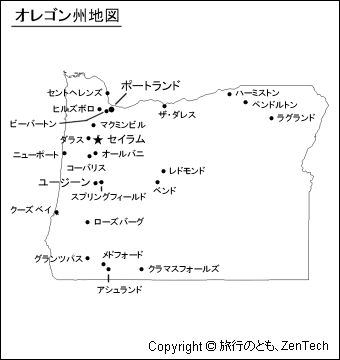 オレゴン州地図