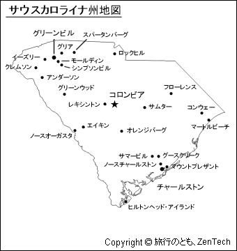 サウスカロライナ州地図