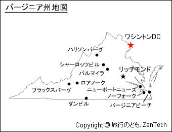 バージニア州地図