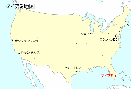 アメリカ合衆国におけるマイアミ地図