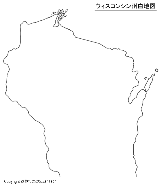 ウィスコンシン州白地図