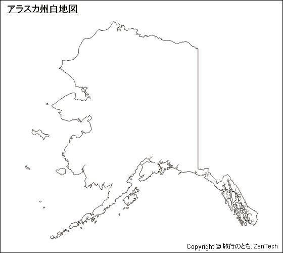 アラスカ州白地図