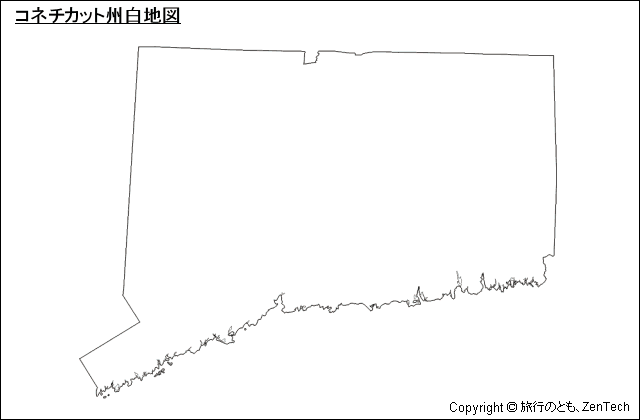 コネチカット州白地図