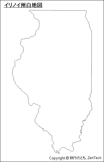 イリノイ州白地図