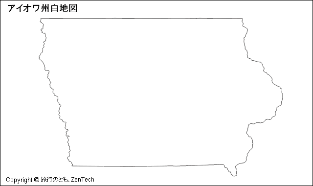 アイオワ州白地図