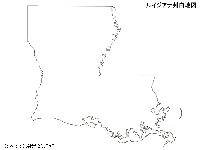 ルイジアナ州白地図