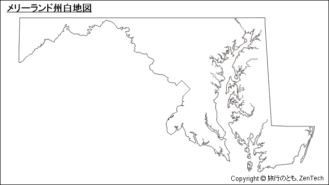 メリーランド州白地図