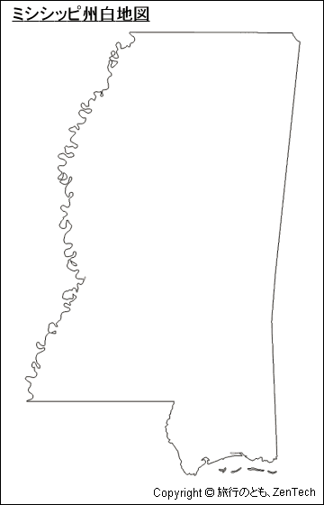 ミシシッピ州白地図