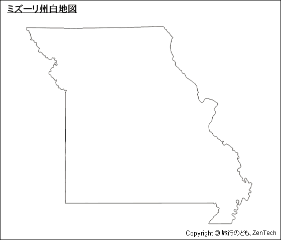 ミズーリ州白地図