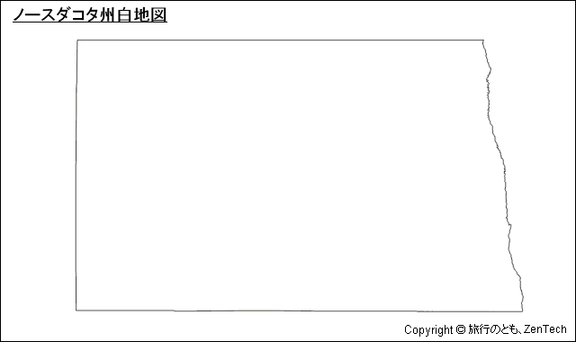 ノースダコタ州白地図