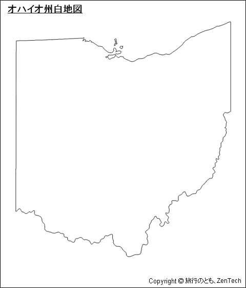 オハイオ州白地図