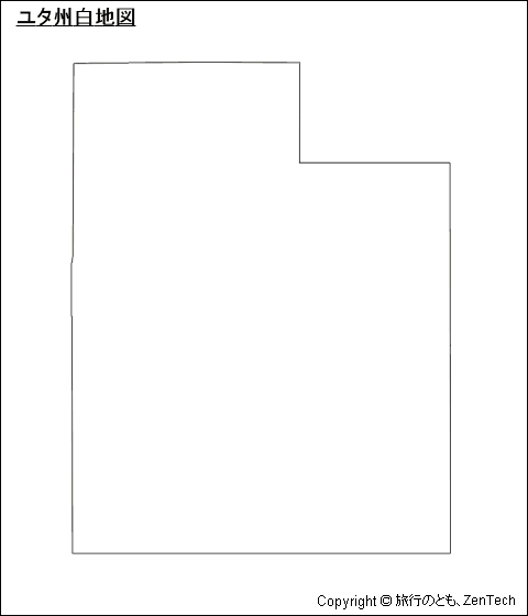 ユタ州白地図