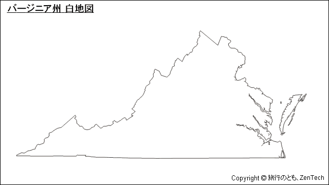 バージニア州白地図