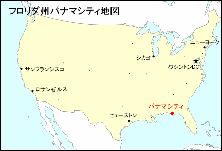 アメリカ合衆国におけるフロリダ州パナマシティ地図