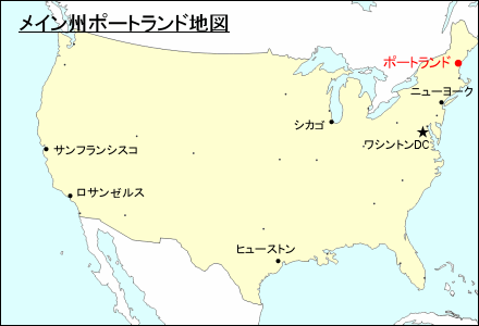 アメリカ合衆国におけるメイン州ポートランド地図