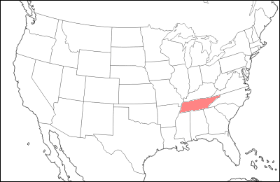 テネシー州の位置