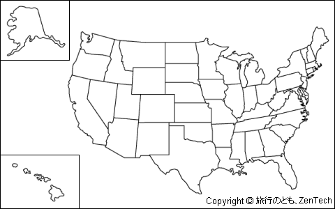 アメリカ白地図 旅行のとも Zentech