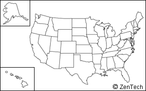 アメリカ白地図 旅行のとも Zentech