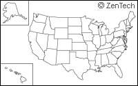 アメリカ白地図