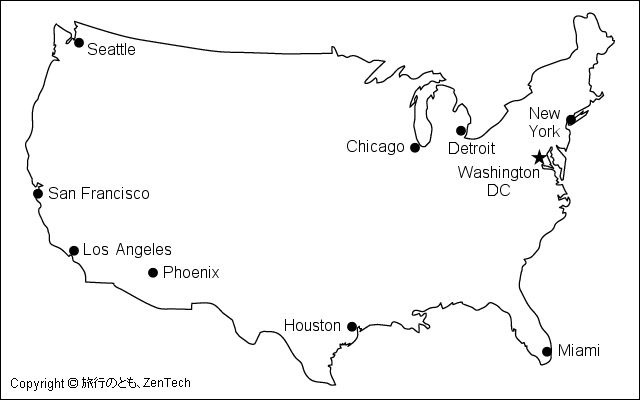 アメリカ白地図 旅行のとも Zentech