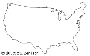 アメリカ48州白地図