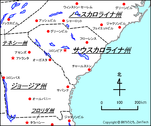 サウスカロライナ州 地図