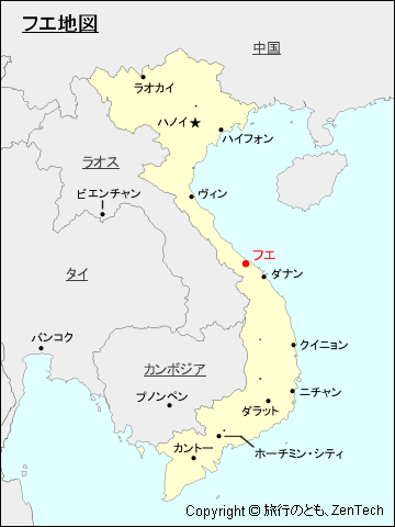 ベトナム フエ地図 旅行のとも Zentech